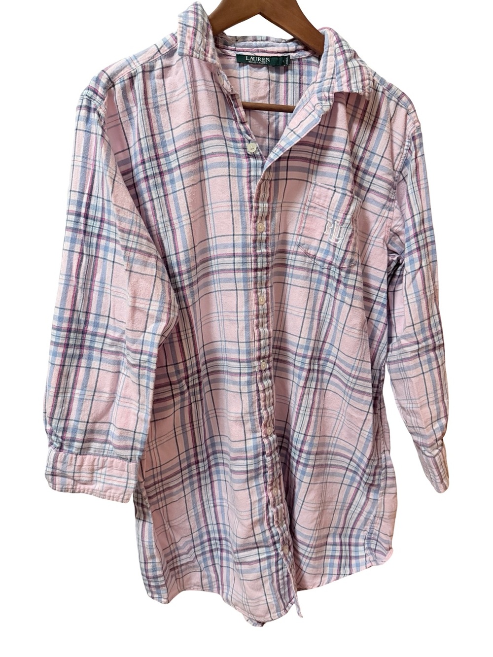 Ralph Lauren Pink Plaid 100% Cotton Button-Down Shirt